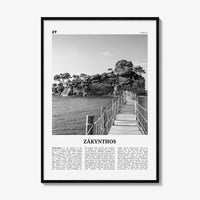 Zakynthos Print Black and White, Zákynthos Wall Art, Zákynthos Poster, Zákynthos Photo, Zákynthos Wall Décor, Zákynthos Map, Greece
