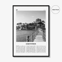 Zakynthos Print Black and White, Zákynthos Wall Art, Zákynthos Poster, Zákynthos Photo, Zákynthos Wall Décor, Zákynthos Map, Greece