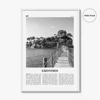Zakynthos Print Black and White, Zákynthos Wall Art, Zákynthos Poster, Zákynthos Photo, Zákynthos Wall Décor, Zákynthos Map, Greece