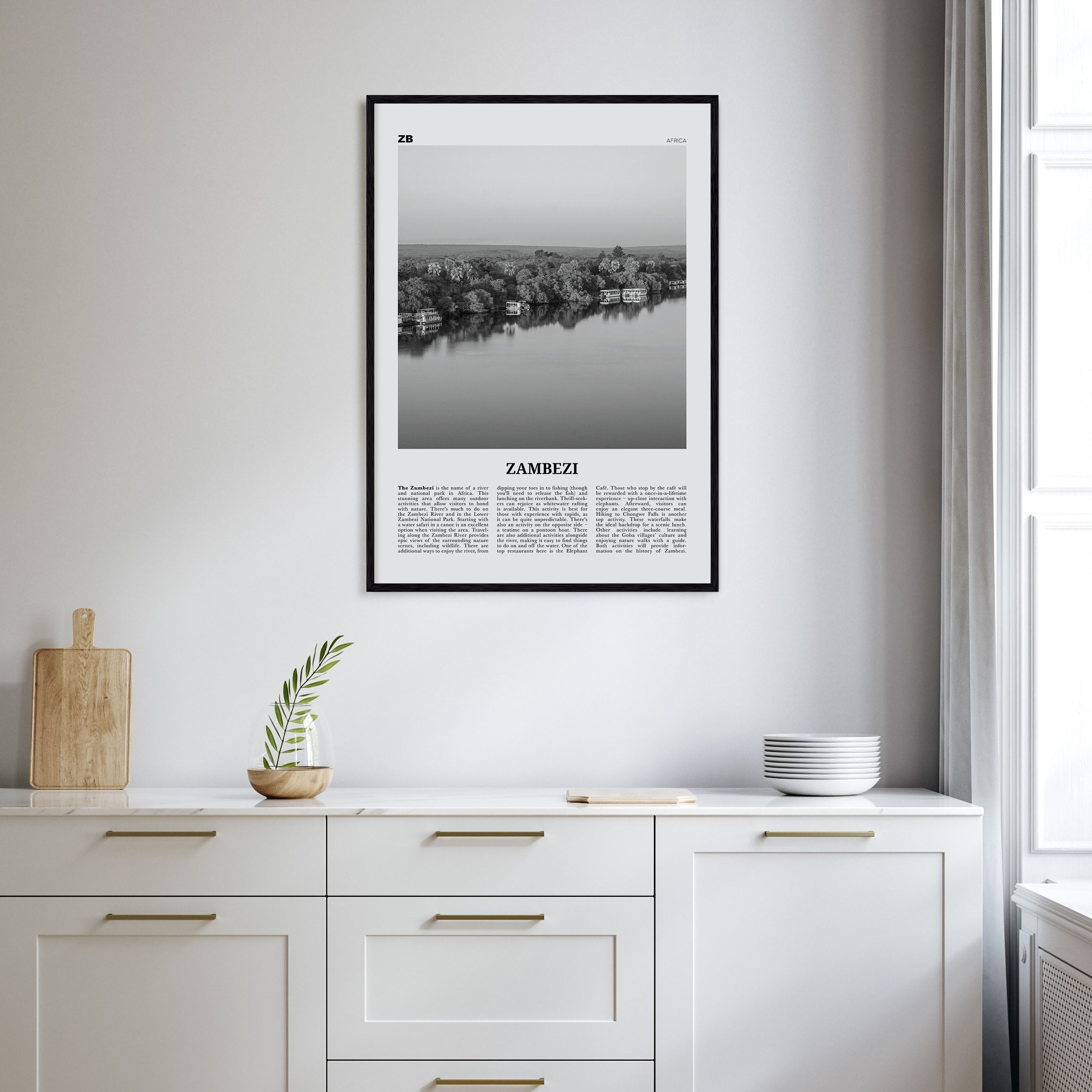 Zambezi Travel B&W Poster