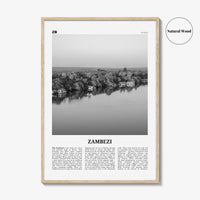 Zambezi Print Black and White, Zambezi Wall Art, Zambezi Poster, Zambezi Photo, Zambezi Wall Décor, Zambezi Map, Africa
