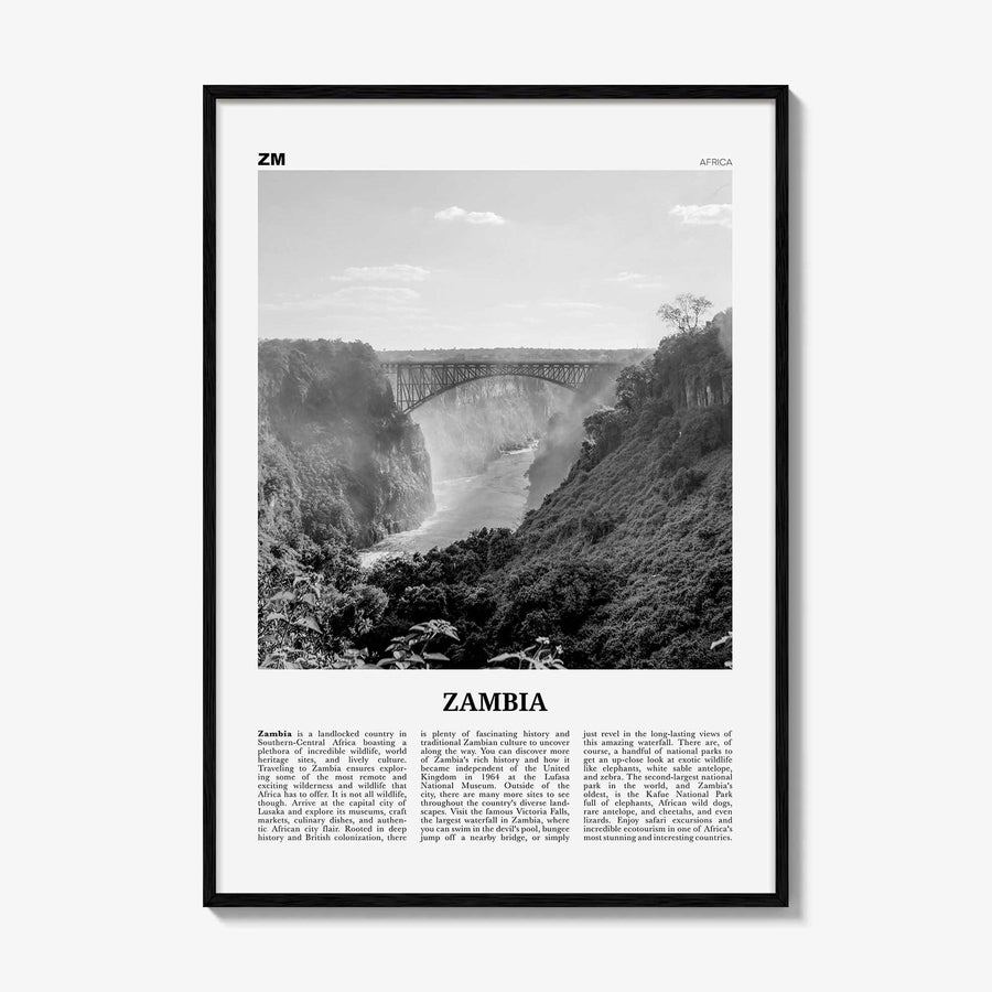 Zambia Print Black and White, Zambia Wall Art, Zambia Poster, Zambia Photo, Zambia Wall Decor, Lusaka, Africa