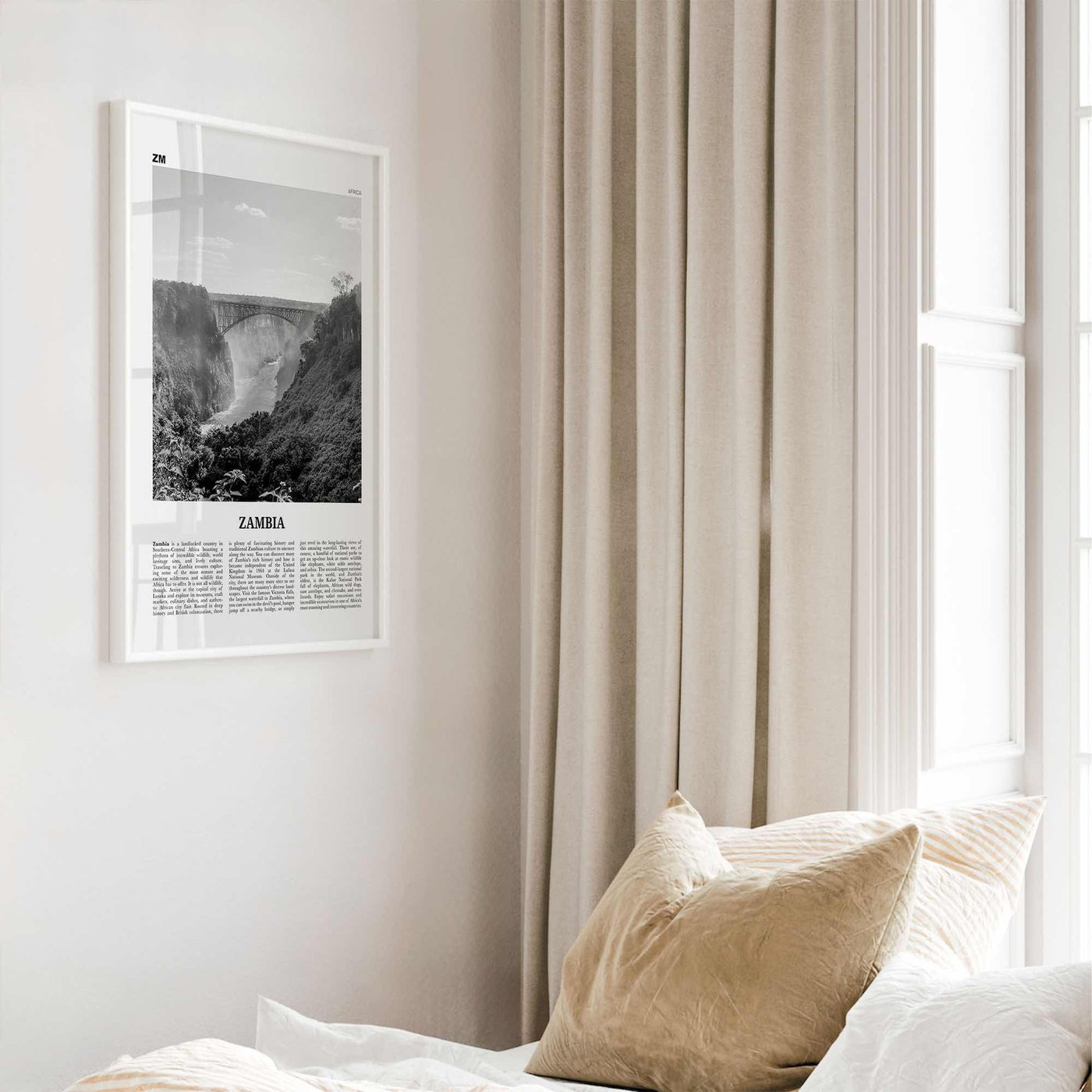 Zambia Print Black and White, Zambia Wall Art, Zambia Poster, Zambia Photo, Zambia Wall Decor, Lusaka, Africa