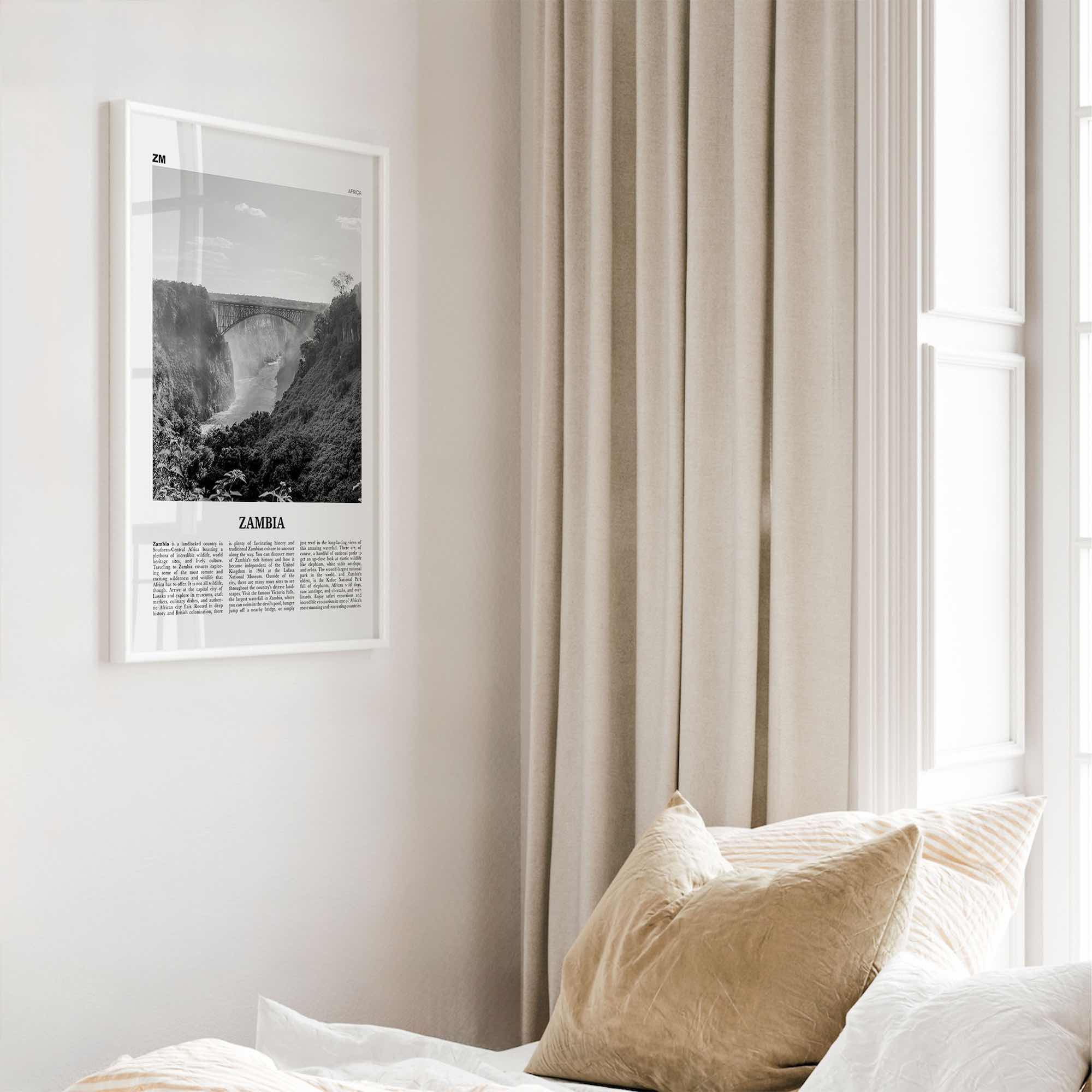 Zambia Print Black and White, Zambia Wall Art, Zambia Poster, Zambia Photo, Zambia Wall Decor, Lusaka, Africa