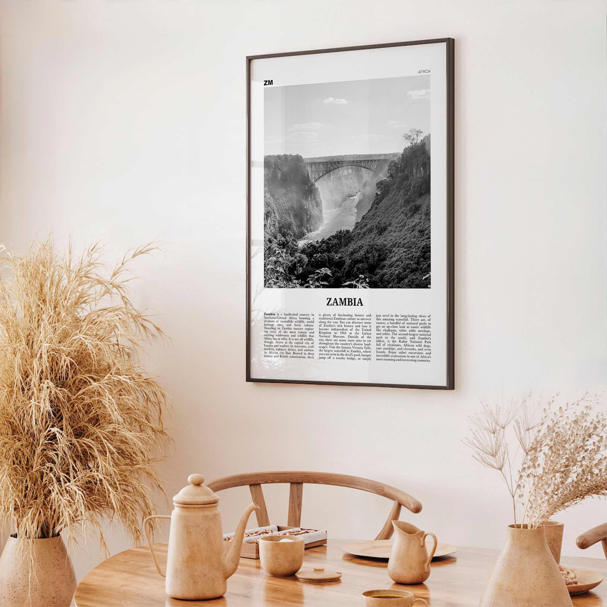 Zambia Print Black and White, Zambia Wall Art, Zambia Poster, Zambia Photo, Zambia Wall Decor, Lusaka, Africa