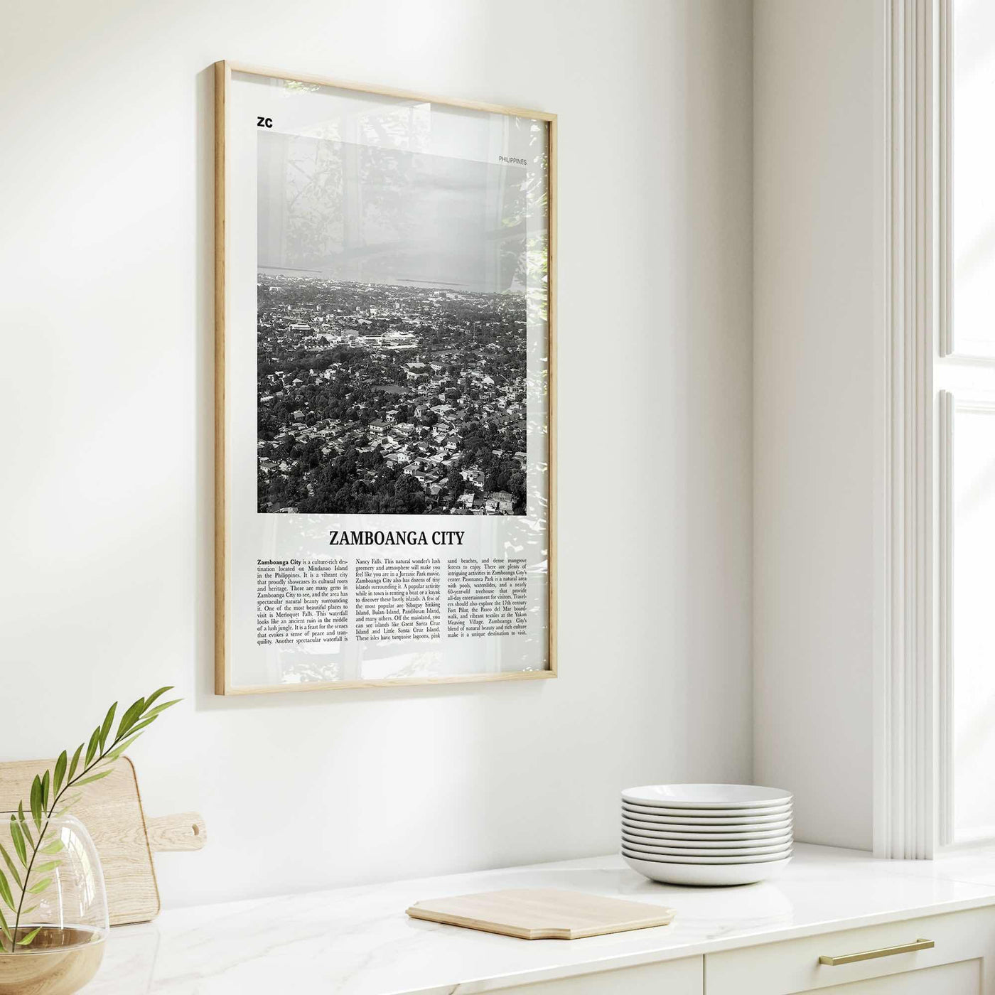 Zamboanga City Print Black and White, Zamboanga City Wall Art, Zamboanga City Poster, Zamboanga City Photo, Zamboanga Décor, Philippines