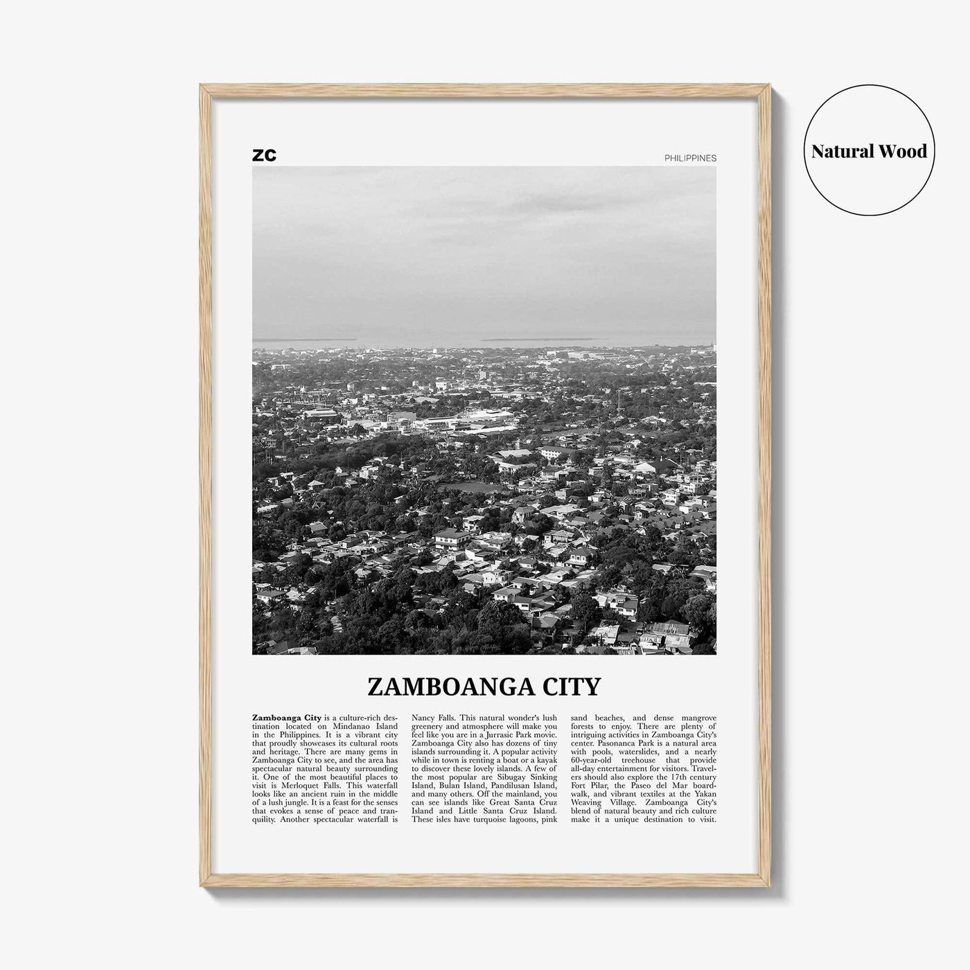 Zamboanga City Print Black and White, Zamboanga City Wall Art, Zamboanga City Poster, Zamboanga City Photo, Zamboanga Décor, Philippines