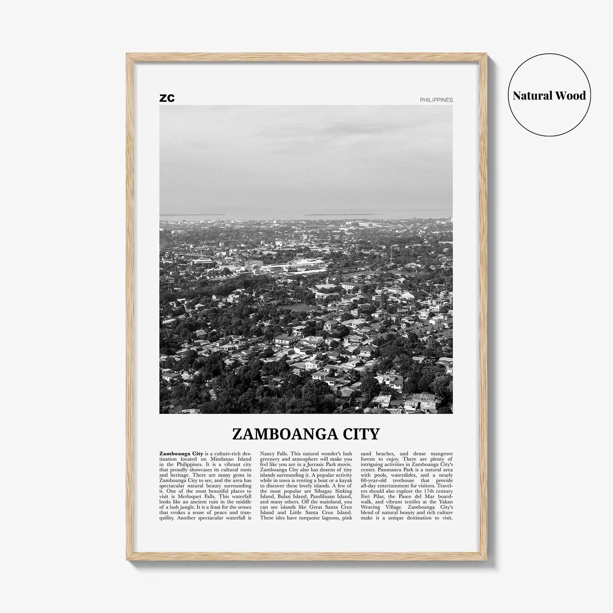 Zamboanga City Print Black and White, Zamboanga City Wall Art, Zamboanga City Poster, Zamboanga City Photo, Zamboanga Décor, Philippines