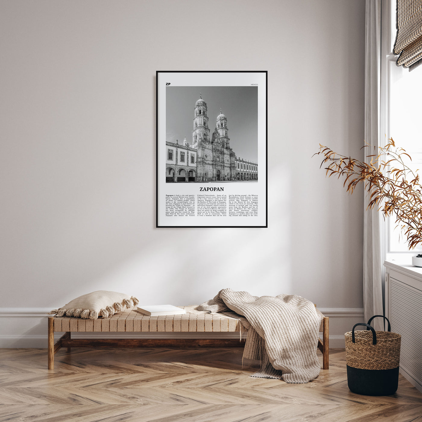 Zapopan Travel B&W Poster