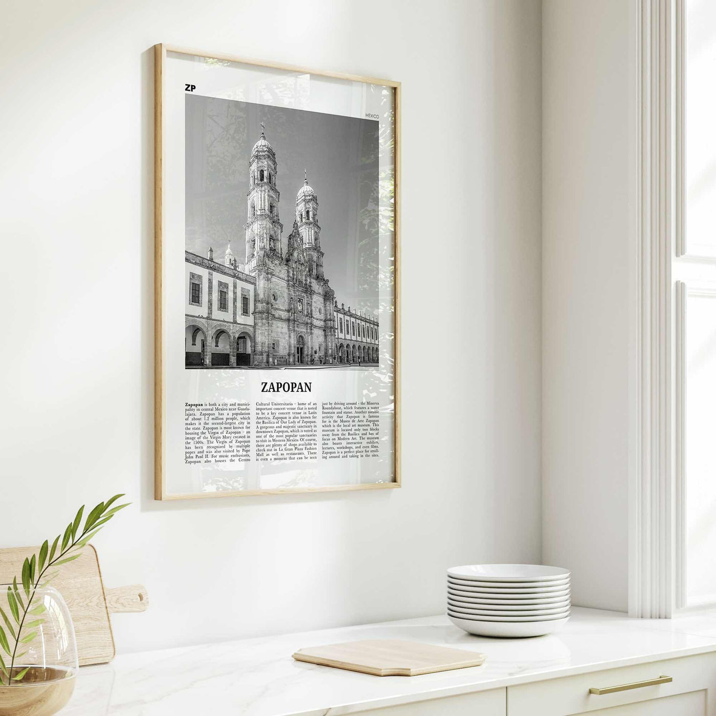 Zapopan Print Black and White, Zapopan Wall Art, Zapopan Poster, Zapopan Photo, Zapopan Wall Décor, Mexico, Jalisco