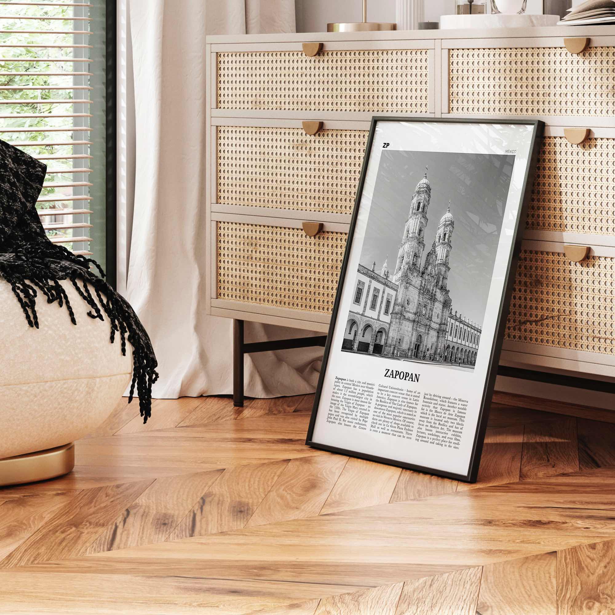 Zapopan Print Black and White, Zapopan Wall Art, Zapopan Poster, Zapopan Photo, Zapopan Wall Décor, Mexico, Jalisco