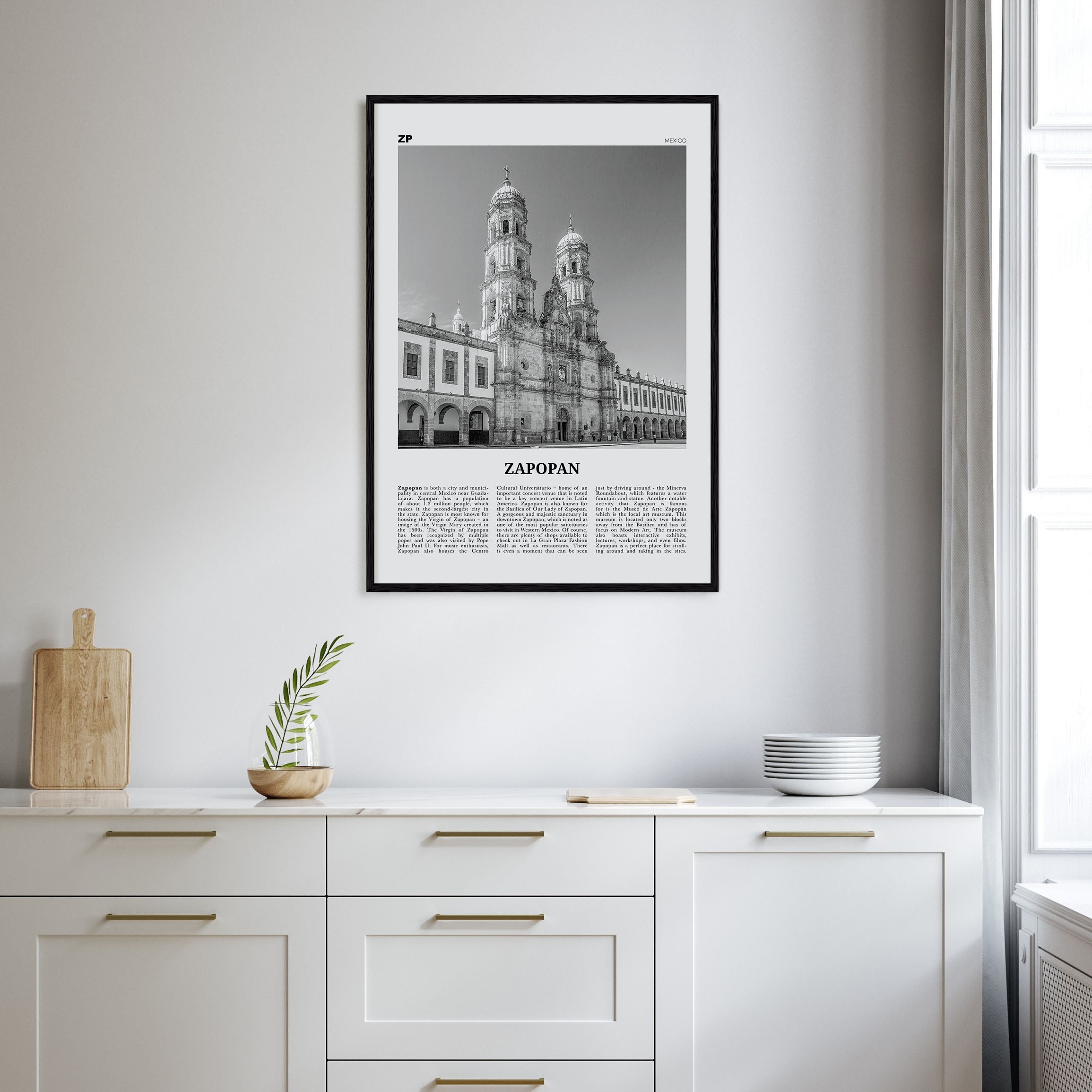 Zapopan Travel B&W Poster