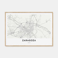 Zaragoza Map Landscape Poster