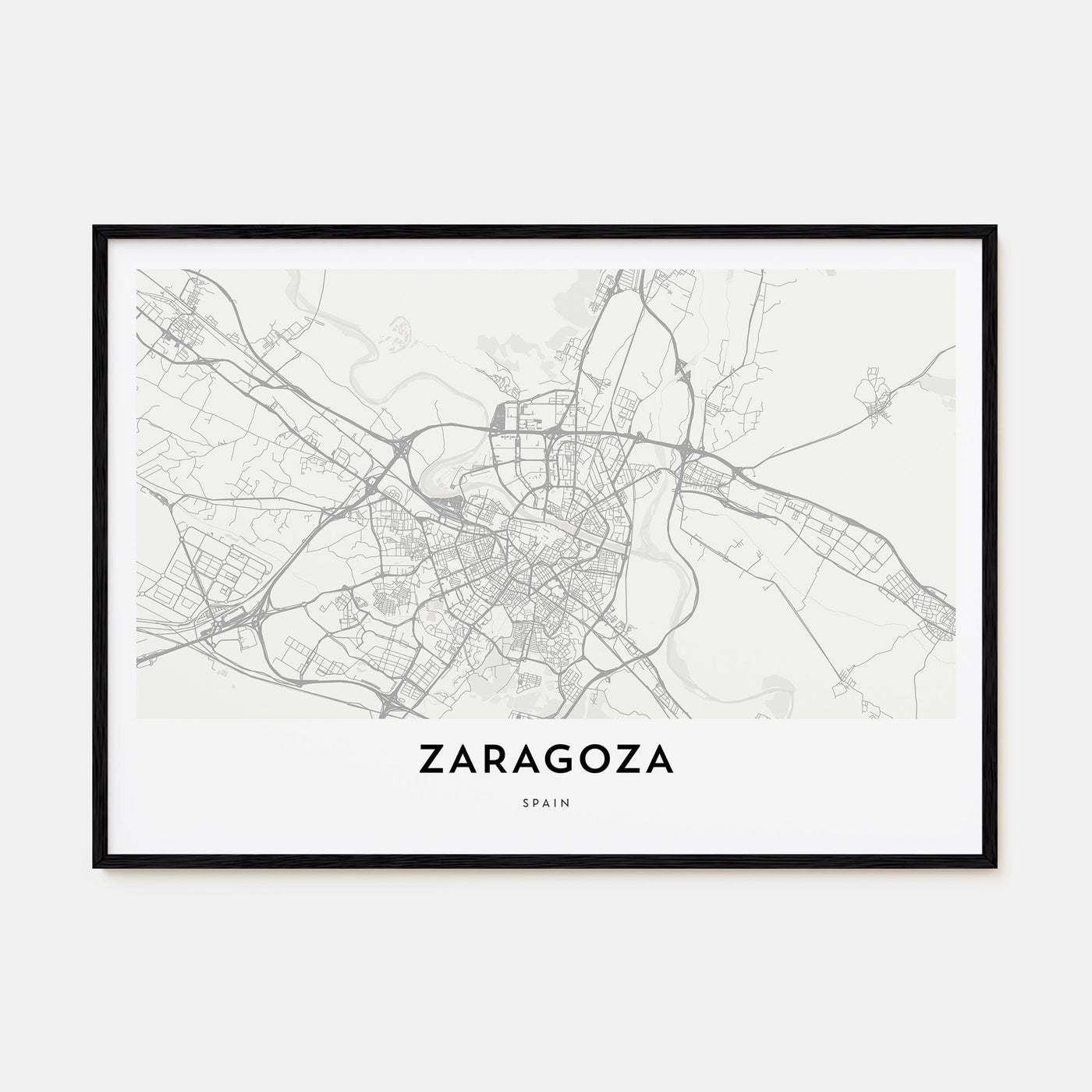 Zaragoza Map Landscape Poster