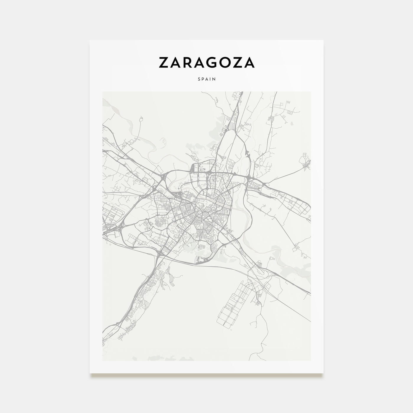 Zaragoza Map Portrait Poster