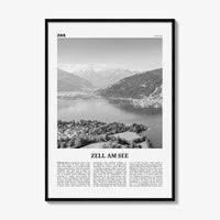 Zell am See Print Black and White, Zell am See Wall Art, Zell am See Poster, Zell am See Photo, Zell am See Décor, Zell am See Map, Austria