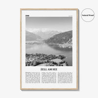 Zell am See Print Black and White, Zell am See Wall Art, Zell am See Poster, Zell am See Photo, Zell am See Décor, Zell am See Map, Austria