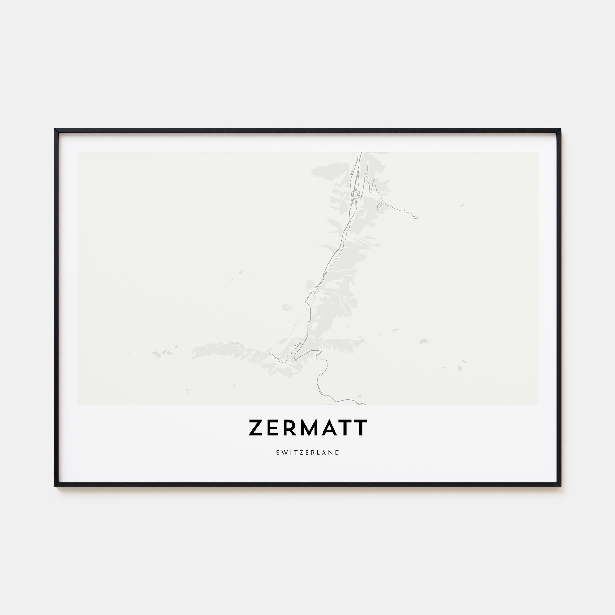 Zermatt Map Landscape Poster