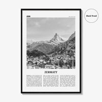 Zermatt Print Black and White, Zermatt Wall Art, Zermatt Poster, Schweiz, Switzerland, Swiss, Schweizerische, Suisse, Matterhorn, Europe