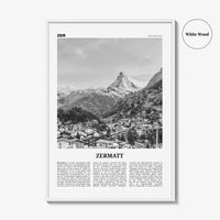 Zermatt Print Black and White, Zermatt Wall Art, Zermatt Poster, Schweiz, Switzerland, Swiss, Schweizerische, Suisse, Matterhorn, Europe