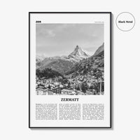 Zermatt Print Black and White, Zermatt Wall Art, Zermatt Poster, Schweiz, Switzerland, Swiss, Schweizerische, Suisse, Matterhorn, Europe