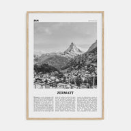 Zermatt Travel B&W Poster