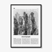 Zhangjiajie Print Black and White, Zhangjiajie Wall Art, Zhangjiajie Poster, Zhangjiajie Photo, Zhangjiajie Wall Décor, Zhangjiajie Map