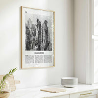 Zhangjiajie Print Black and White, Zhangjiajie Wall Art, Zhangjiajie Poster, Zhangjiajie Photo, Zhangjiajie Wall Décor, Zhangjiajie Map