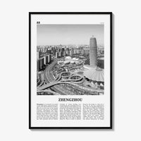 Zhengzhou Print Black and White, Zhengzhou Wall Art, Zhengzhou Poster, Zhengzhou Photo, Zhengzhou Wall Décor, Zhengzhou Map, China