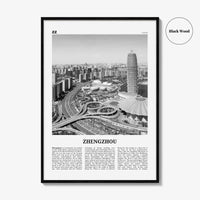 Zhengzhou Print Black and White, Zhengzhou Wall Art, Zhengzhou Poster, Zhengzhou Photo, Zhengzhou Wall Décor, Zhengzhou Map, China