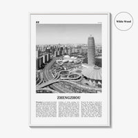 Zhengzhou Print Black and White, Zhengzhou Wall Art, Zhengzhou Poster, Zhengzhou Photo, Zhengzhou Wall Décor, Zhengzhou Map, China