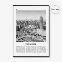 Zhengzhou Print Black and White, Zhengzhou Wall Art, Zhengzhou Poster, Zhengzhou Photo, Zhengzhou Wall Décor, Zhengzhou Map, China
