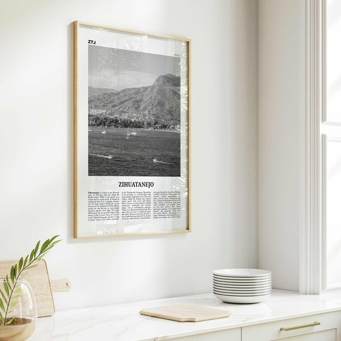 Zihuatanejo Print Black and White, Zihuatanejo Wall Art, Zihuatanejo Poster, Zihuatanejo Photo, Zihuatanejo Wall Décor, Mexico
