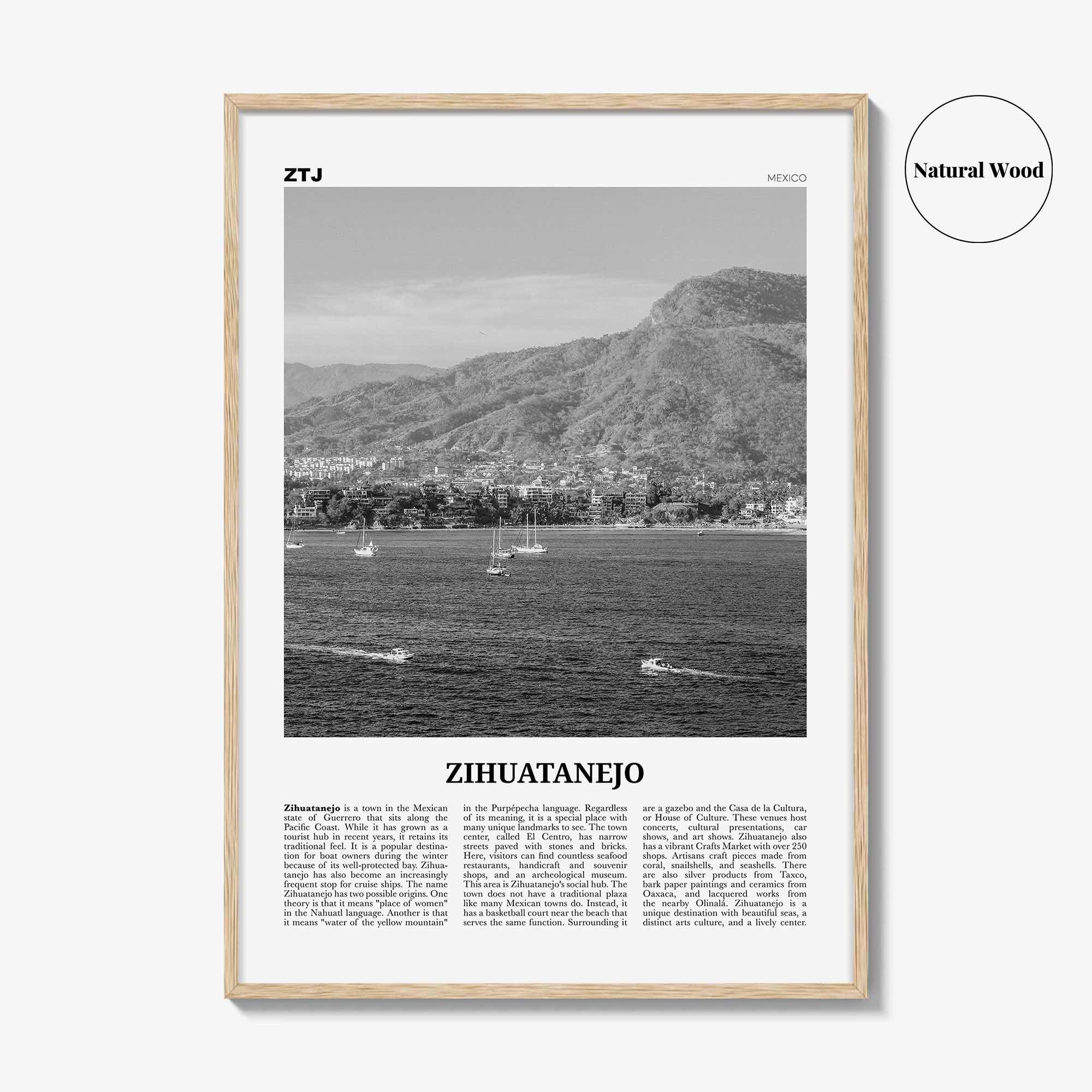 Zihuatanejo Print Black and White, Zihuatanejo Wall Art, Zihuatanejo Poster, Zihuatanejo Photo, Zihuatanejo Wall Décor, Mexico
