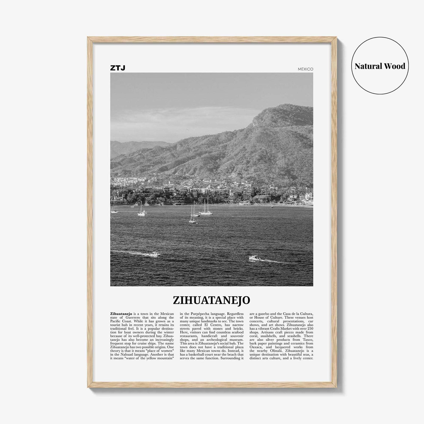 Zihuatanejo Print Black and White, Zihuatanejo Wall Art, Zihuatanejo Poster, Zihuatanejo Photo, Zihuatanejo Wall Décor, Mexico