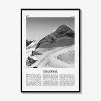 Zillertal Print Black and White, Zillertal Wall Art, Zillertal Poster, Zillertal Photo, Zillertal Wall Décor, Zillertal Map, Austria
