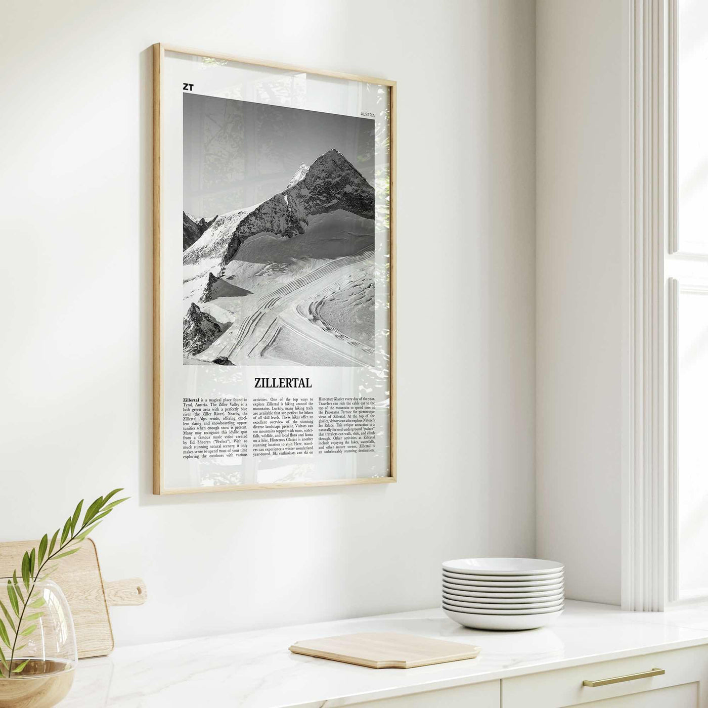 Zillertal Print Black and White, Zillertal Wall Art, Zillertal Poster, Zillertal Photo, Zillertal Wall Décor, Zillertal Map, Austria