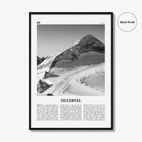Zillertal Print Black and White, Zillertal Wall Art, Zillertal Poster, Zillertal Photo, Zillertal Wall Décor, Zillertal Map, Austria