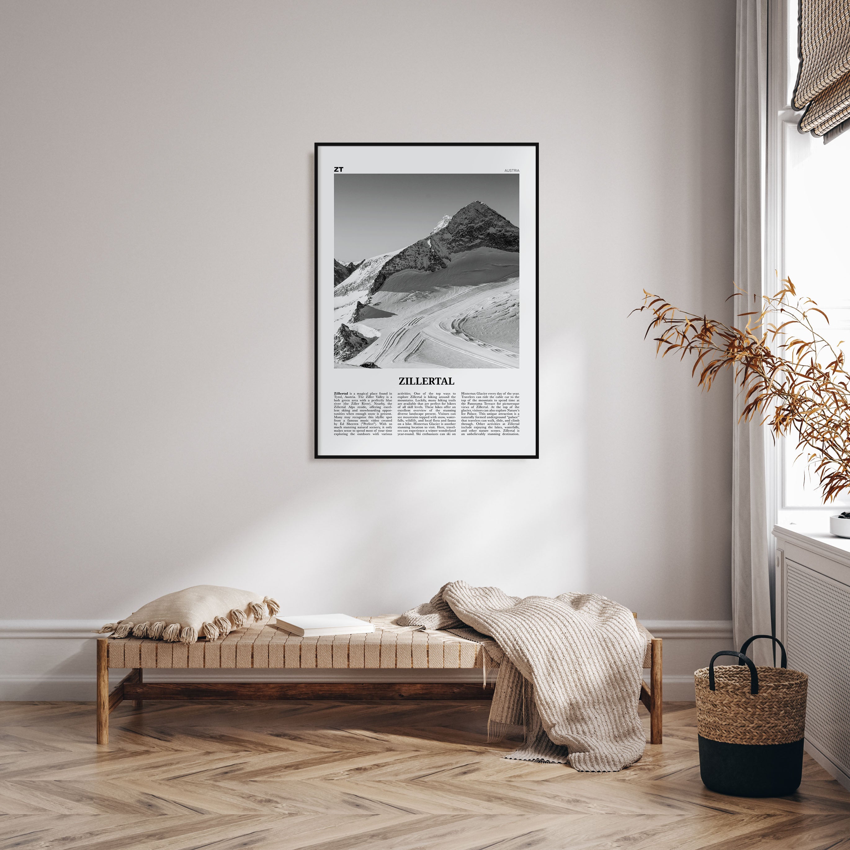 Zillertal Travel B&W Poster
