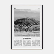 Zimbabwe Travel B&W Poster