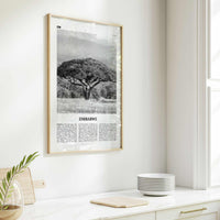 Zimbabwe Print Black and White, Zimbabwe Wall Art, Zimbabwe Poster, Zimbabwe Photo, Zimbabwe Wall Decor, Harare, Africa