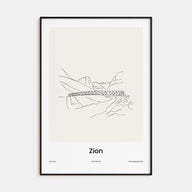 Zion National Park Drawn Poster