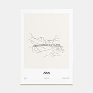 Zion National Park Drawn Poster