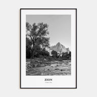 Zion National Park Portrait B&W Poster