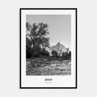 Zion National Park Portrait B&W Poster