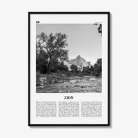 Zion National Park Print Black and White, Zion Wall Art, Zion Poster, Zion Photo, Utah, USA, United States, North America