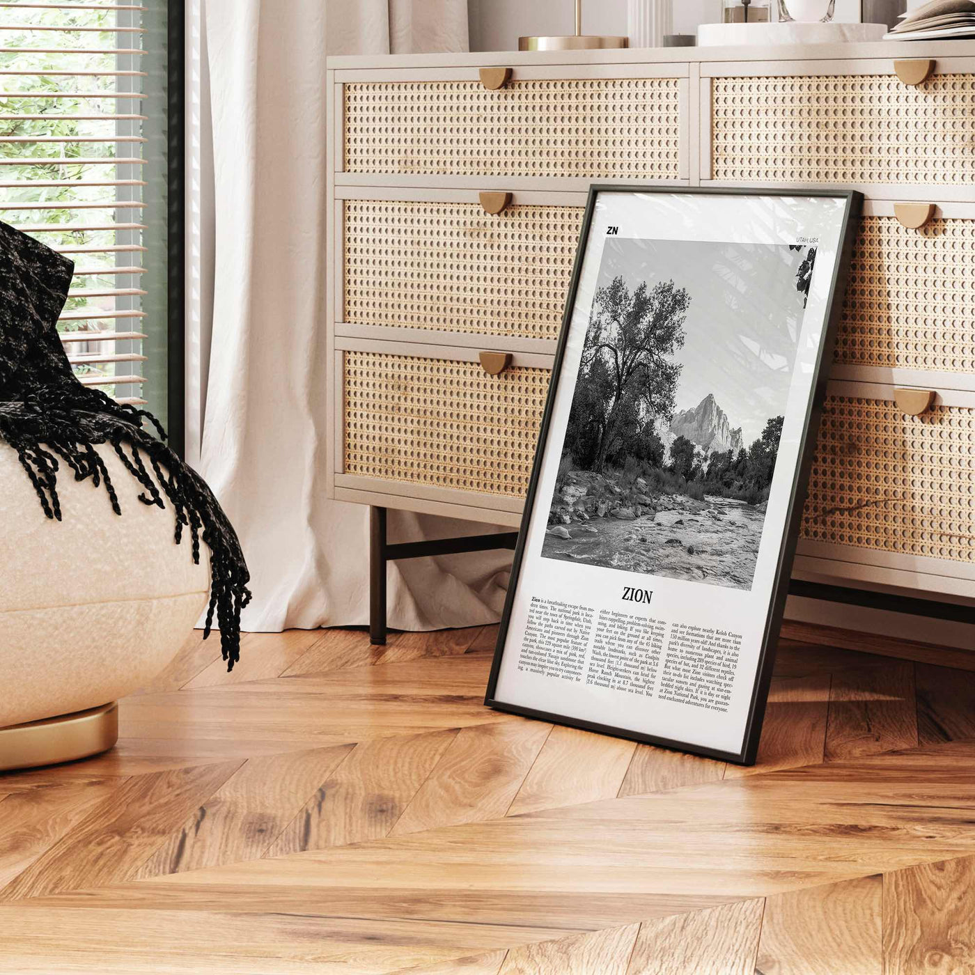 Zion National Park Print Black and White, Zion Wall Art, Zion Poster, Zion Photo, Utah, USA, United States, North America