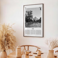 Zion National Park Print Black and White, Zion Wall Art, Zion Poster, Zion Photo, Utah, USA, United States, North America