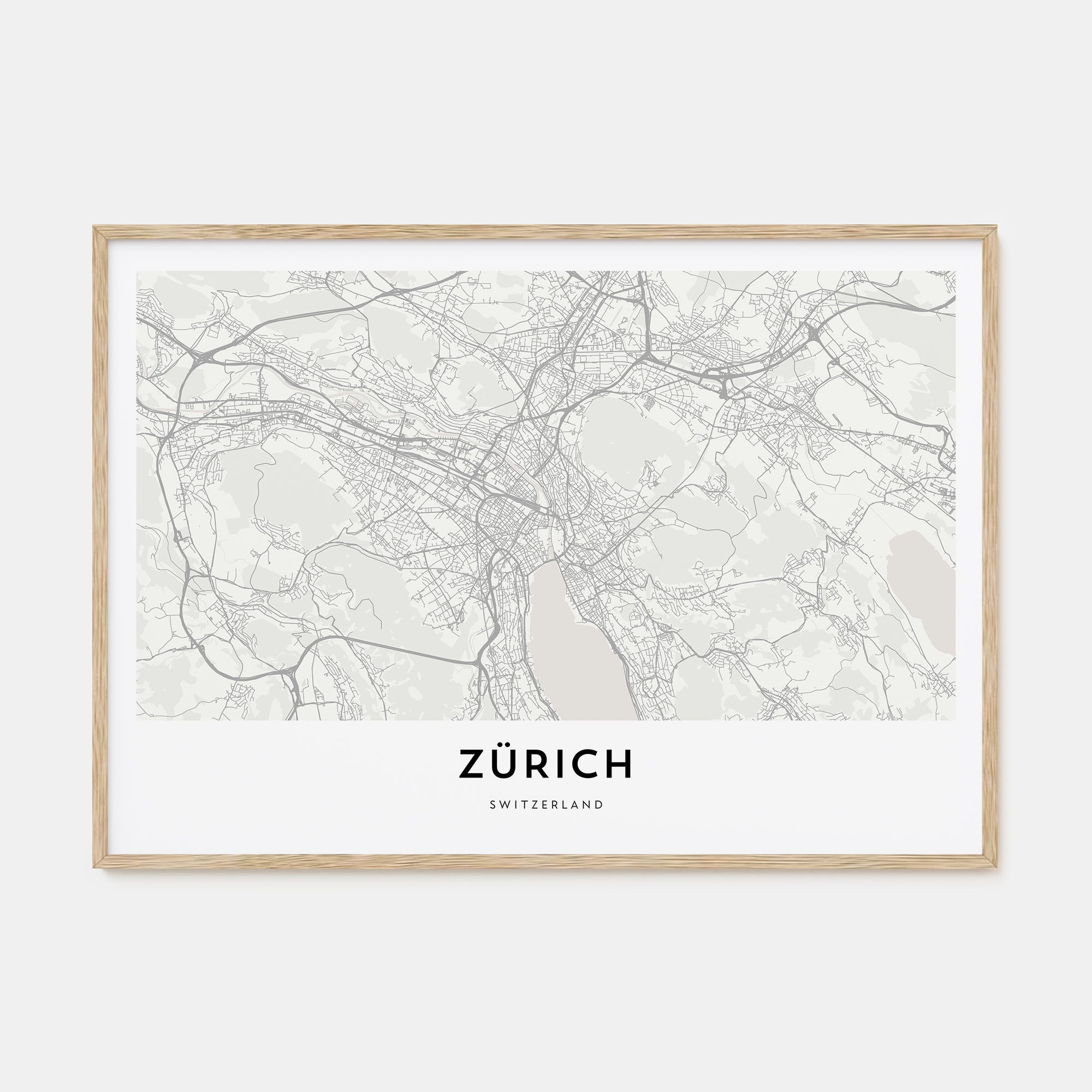 Zürich Map Landscape Poster