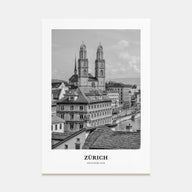 Zürich Portrait B&W Poster